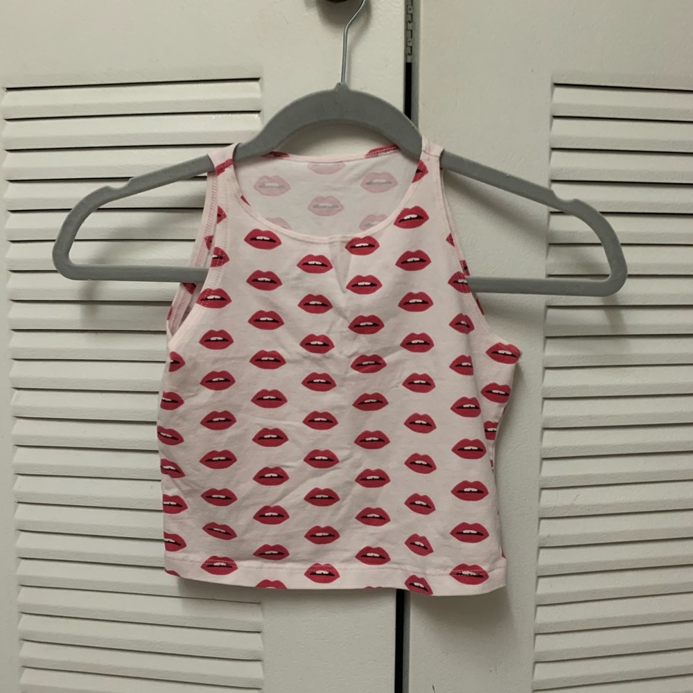 American Apparel Lips Crop Top